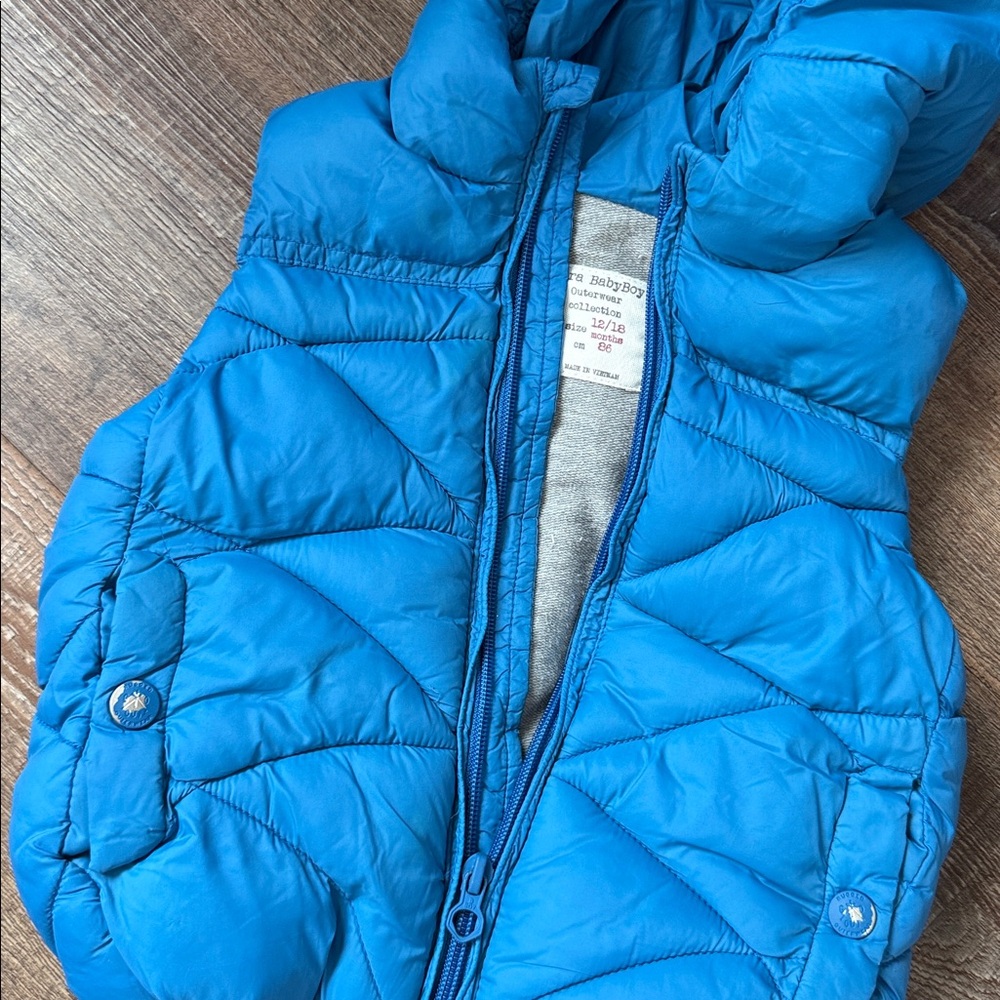 Zara Puffer Vest Blue 12/18 mo